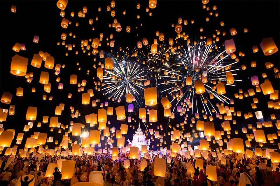Festival das Lanternas a Tailândia em Chiang Mai