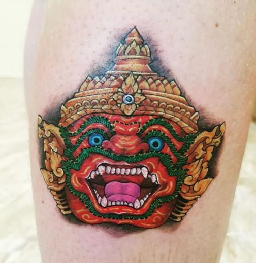 tatuagem de hanuman na tailãndia