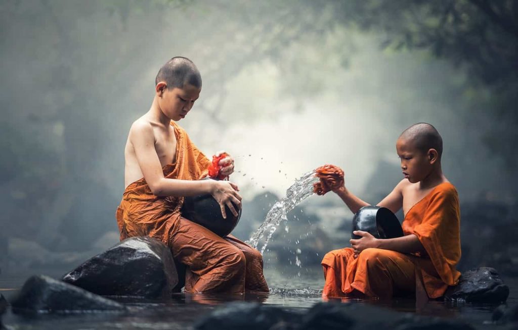 Monges em Chiang Mai na Tailändia