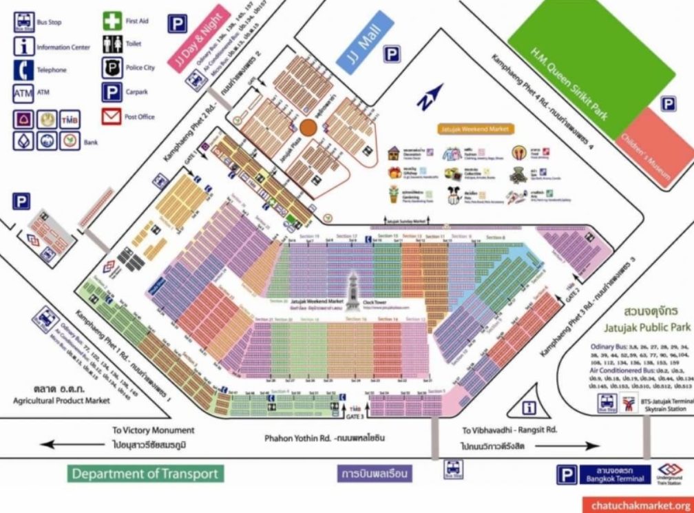 mapa do Mercado Chatuchak