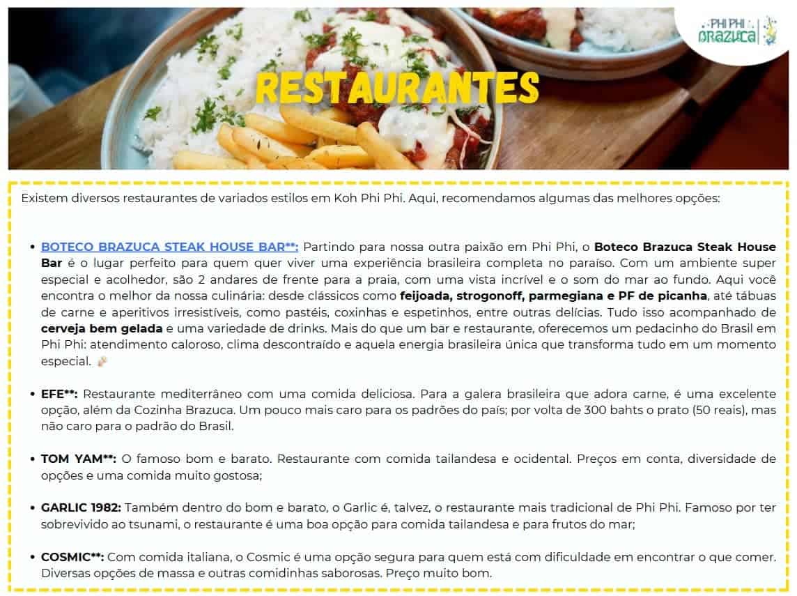 Dicas de Restaurante em Koh Phi Phi